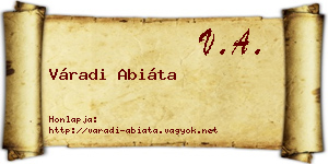Váradi Abiáta névjegykártya